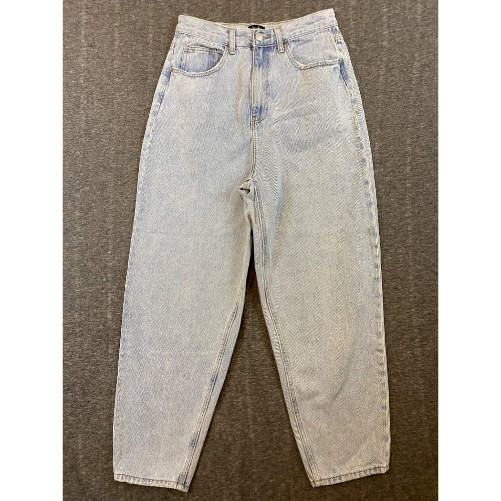 Simple Society Womens High-Waist Light Wash Tapered Jeans Size 9/29 Baggy Mom